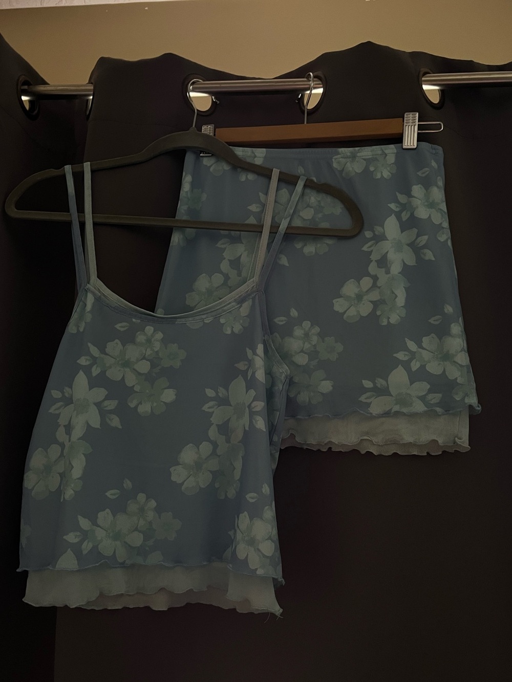 Floral mesh two-piece set